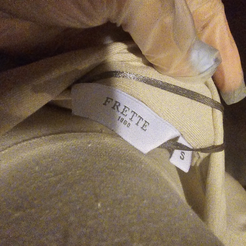 Frette LuxuryNewW/Tags 2025 Beige  Nightgown Pyjamas w/Blue Trim Button Down - Picture 10 of 16